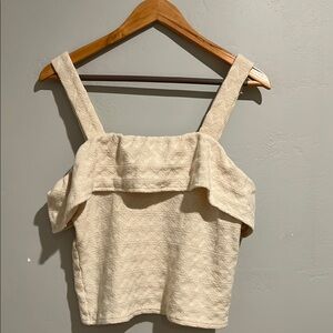 Cream Textured Women's Top